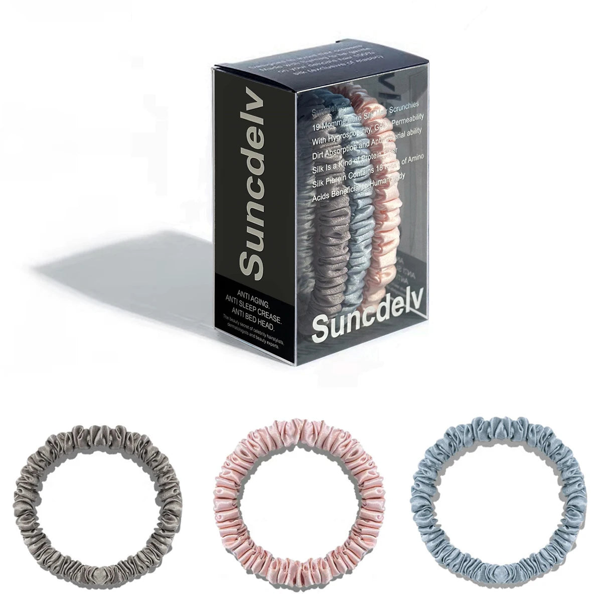 Set Scrunchies de Seda™ | Coleteros de Seda Premium Antifrizz para Mujer