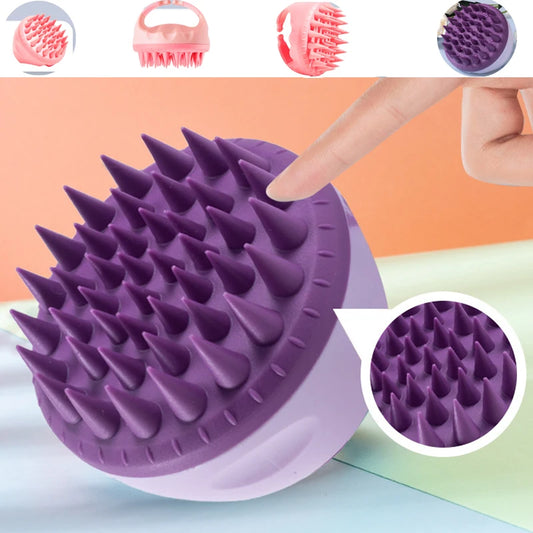 Escova de Massagem Capilar de Silicone – Estimula o Couro Cabeludo e Ativa o Crescimento
