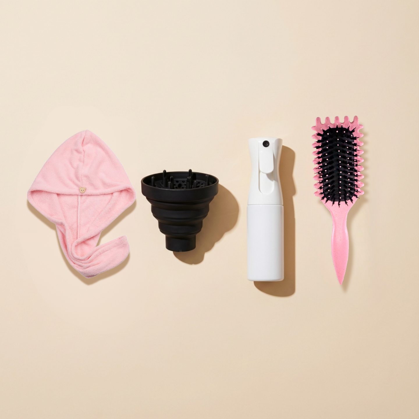 Pack Rizos Pro – Toalla de Microfibra + Difusor + Atomizador + Cepillo Definidor