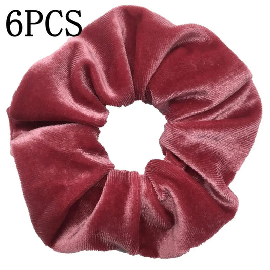 Pack de 6 Scrunchies de Terciopelo – Estampado Leopardo y Colores Neón