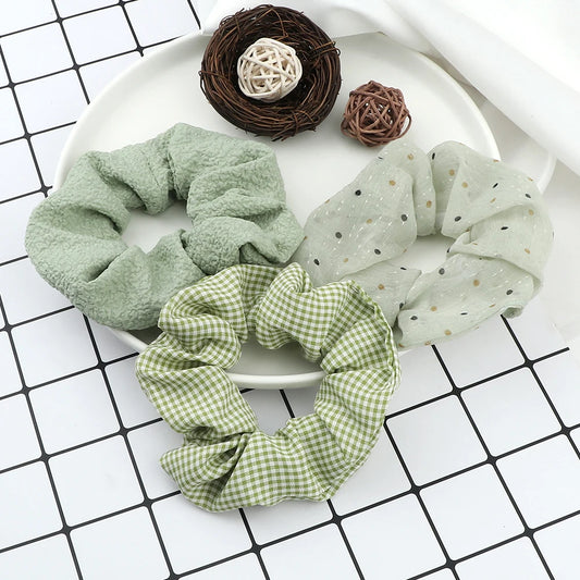 Set de 3 Scrunchies Estampados – Estilo Coreano para Peinados Elegantes