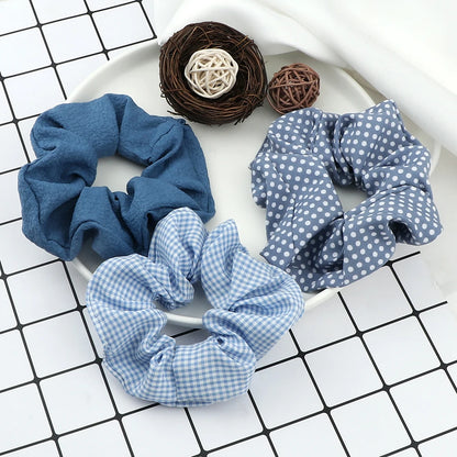 Set de 3 Scrunchies Estampados – Estilo Coreano para Peinados Elegantes