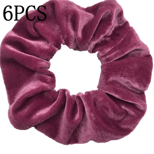 Pack de 6 Scrunchies de Terciopelo – Estampado Leopardo y Colores Neón