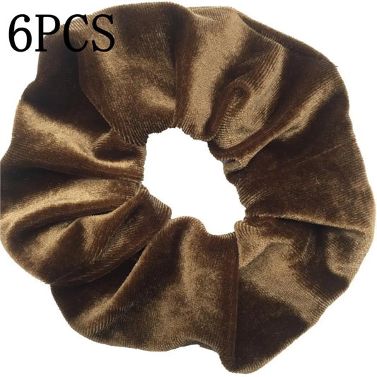 Pack de 6 Scrunchies de Terciopelo – Estampado Leopardo y Colores Neón
