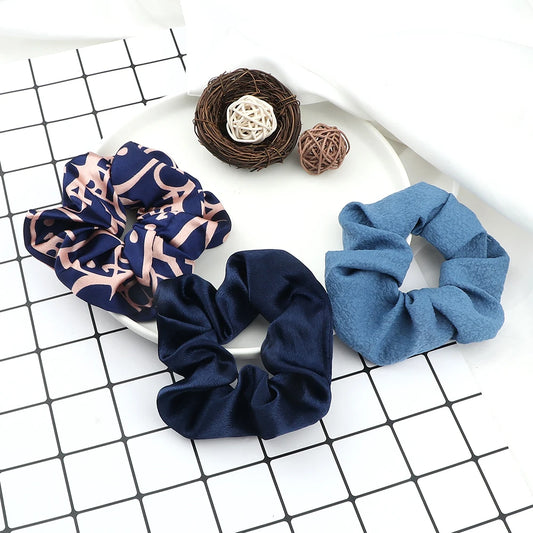 Set de 3 Scrunchies Estampados – Estilo Coreano para Peinados Elegantes