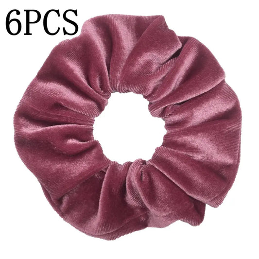 Pack de 6 Scrunchies de Terciopelo – Estampado Leopardo y Colores Neón