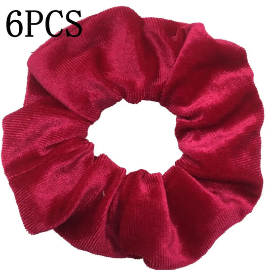 Pack de 6 Scrunchies de Terciopelo – Estampado Leopardo y Colores Neón