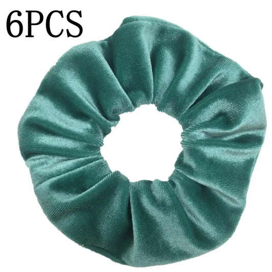 Pack de 6 Scrunchies de Terciopelo – Estampado Leopardo y Colores Neón