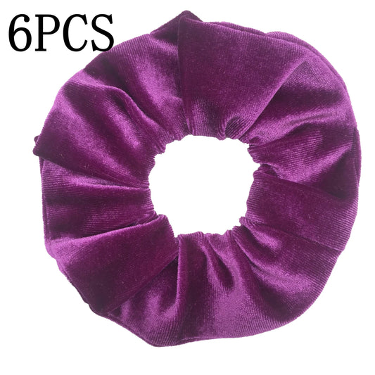 Pack de 6 Scrunchies de Terciopelo – Estampado Leopardo y Colores Neón