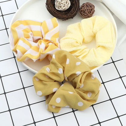Set de 3 Scrunchies Estampados – Estilo Coreano para Peinados Elegantes