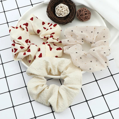 Set de 3 Scrunchies Estampados – Estilo Coreano para Peinados Elegantes