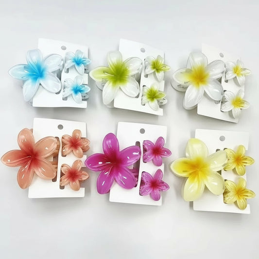 Pack de 3 Pinzas Florales en Degradé – Accesorios para Peinados y Cola de Caballo