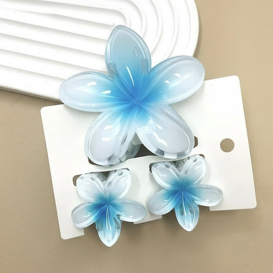 Pack de 3 Pinzas Florales en Degradé – Accesorios para Peinados y Cola de Caballo