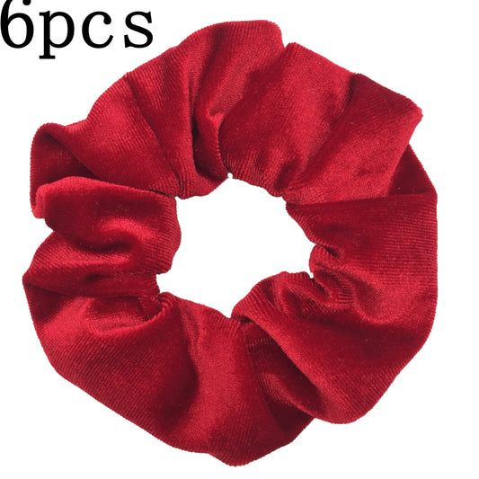 Pack de 6 Scrunchies de Terciopelo – Estampado Leopardo y Colores Neón