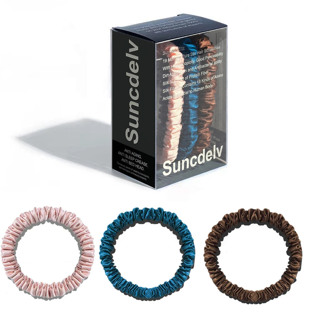 Set Scrunchies de Seda™ | Coleteros de Seda Premium Antifrizz para Mujer