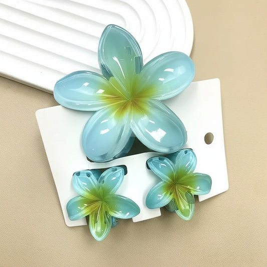 Pack de 3 Pinzas Florales en Degradé – Accesorios para Peinados y Cola de Caballo