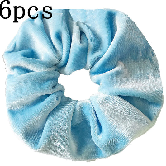 Pack de 6 Scrunchies de Terciopelo – Estampado Leopardo y Colores Neón