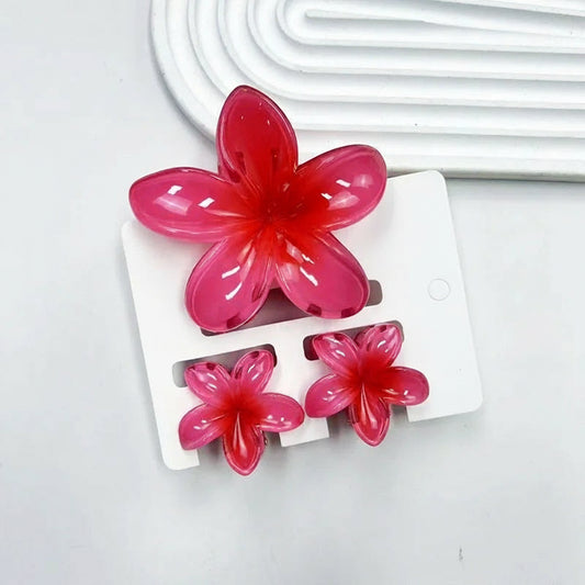 Pack de 3 Pinzas Florales en Degradé – Accesorios para Peinados y Cola de Caballo