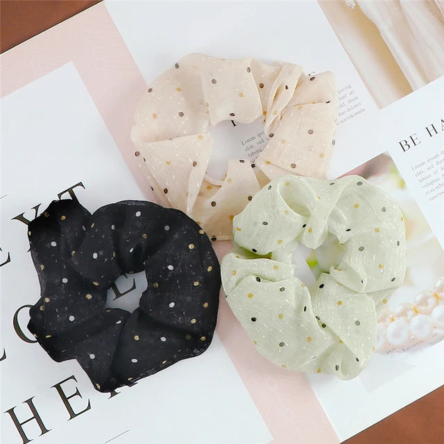 Set de 3 Scrunchies Estampados – Estilo Coreano para Peinados Elegantes