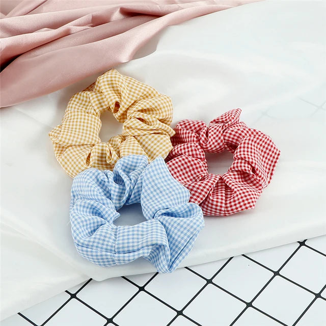 Set de 3 Scrunchies Estampados – Estilo Coreano para Peinados Elegantes