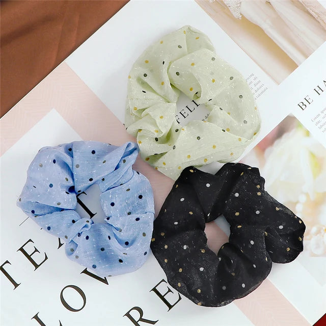 Set de 3 Scrunchies Estampados – Estilo Coreano para Peinados Elegantes