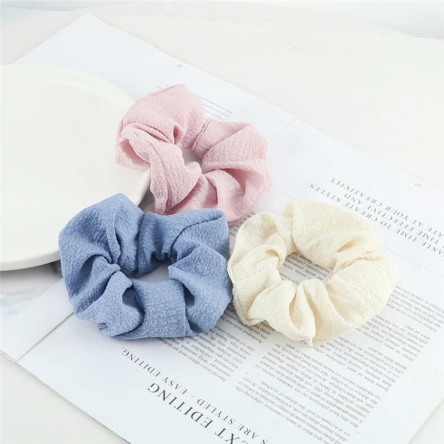 Set de 3 Scrunchies Estampados – Estilo Coreano para Peinados Elegantes