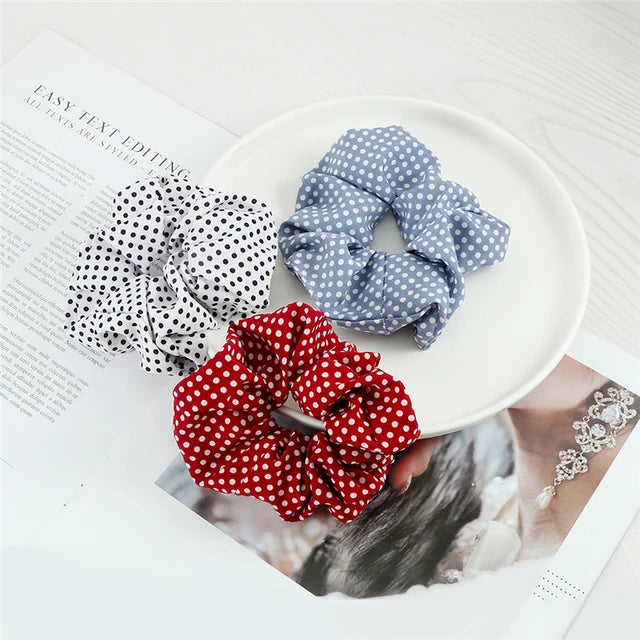 Set de 3 Scrunchies Estampados – Estilo Coreano para Peinados Elegantes
