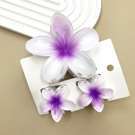 Pack de 3 Pinzas Florales en Degradé – Accesorios para Peinados y Cola de Caballo