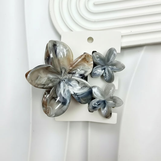 Pack de 3 Pinzas Florales en Degradé – Accesorios para Peinados y Cola de Caballo