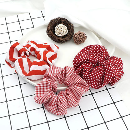 Set de 3 Scrunchies Estampados – Estilo Coreano para Peinados Elegantes