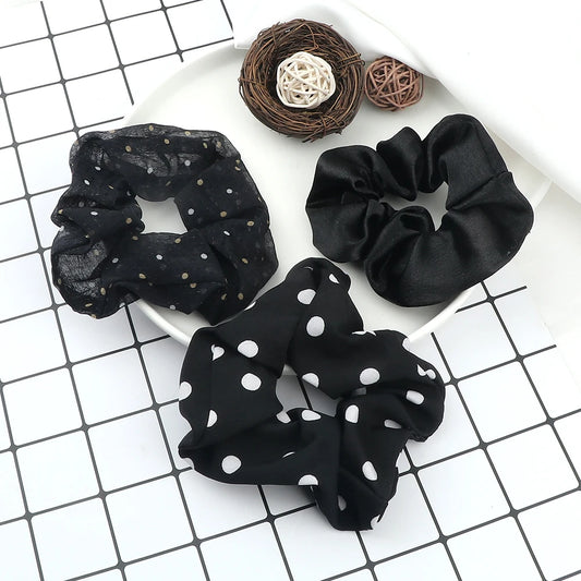 Set de 3 Scrunchies Estampados – Estilo Coreano para Peinados Elegantes