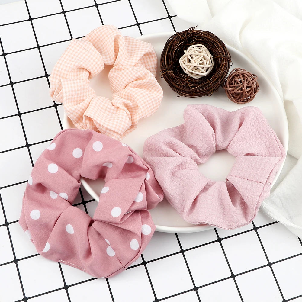 Set de 3 Scrunchies Estampados – Estilo Coreano para Peinados Elegantes