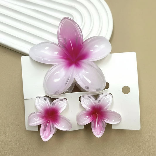 Pack de 3 Pinzas Florales en Degradé – Accesorios para Peinados y Cola de Caballo