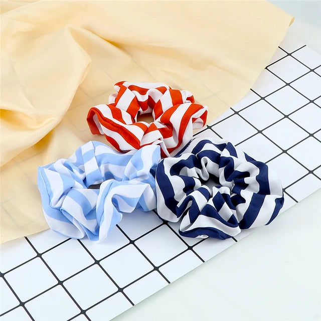 Set de 3 Scrunchies Estampados – Estilo Coreano para Peinados Elegantes