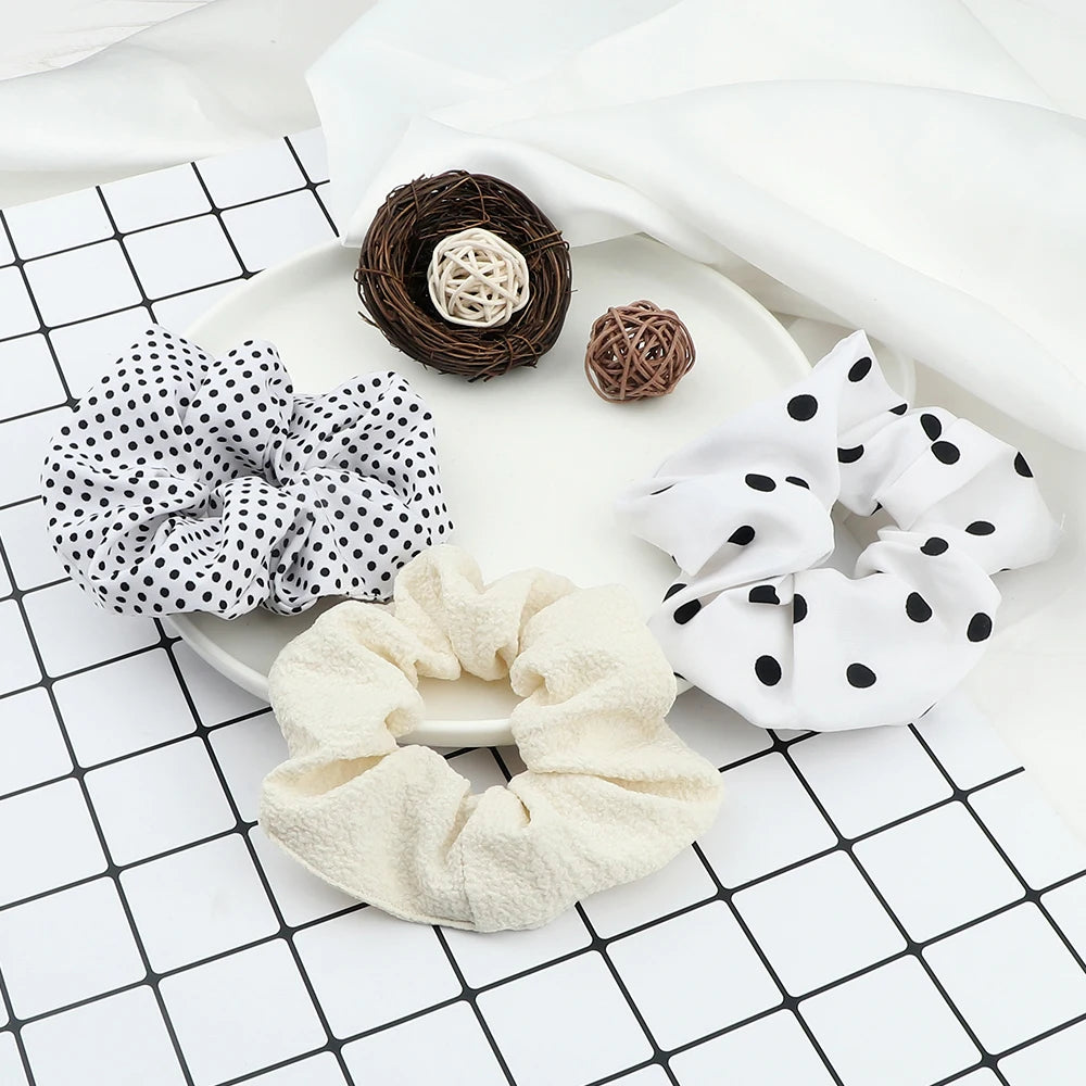 Set de 3 Scrunchies Estampados – Estilo Coreano para Peinados Elegantes