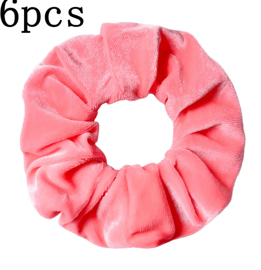 Pack de 6 Scrunchies de Terciopelo – Estampado Leopardo y Colores Neón