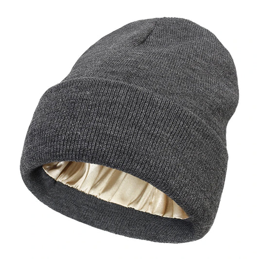Gorro de Invierno para Mujer con Forro de Satén | Gorro de Punto Grueso y Suave | Antifrizz, Cálido y Cómodo