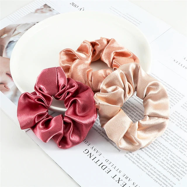 Set de 3 Scrunchies Estampados – Estilo Coreano para Peinados Elegantes