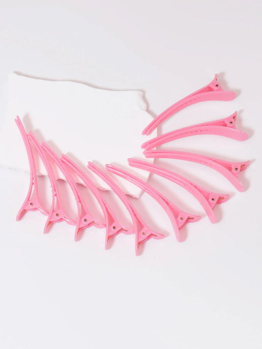 Pacote com 10 Presilhas de Cabelo de Plástico em Formato de Bico de Pato | Presilhas Antiderrapantes para Estilizar e Prender Cabelos Grossos