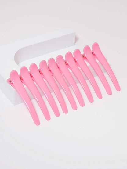 Pack de 10 Clips de Plástico Tipo Dientes de Pato | Pinzas Antideslizantes para Peinar y Sujetar Cabello Grueso
