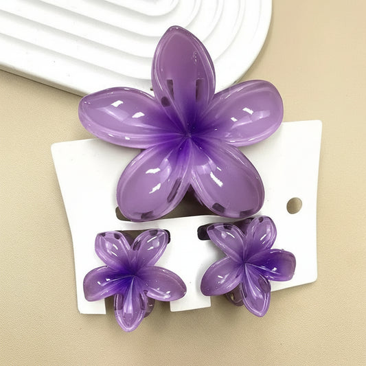 Pack de 3 Pinzas Florales en Degradé – Accesorios para Peinados y Cola de Caballo