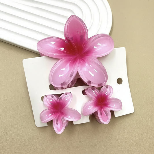 Pack de 3 Pinzas Florales en Degradé – Accesorios para Peinados y Cola de Caballo
