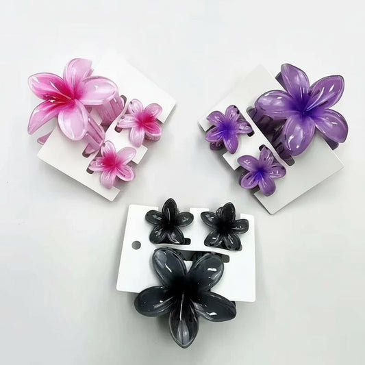 Pack de 3 Pinzas Florales en Degradé – Accesorios para Peinados y Cola de Caballo