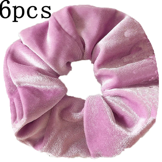 Pack de 6 Scrunchies de Terciopelo – Estampado Leopardo y Colores Neón