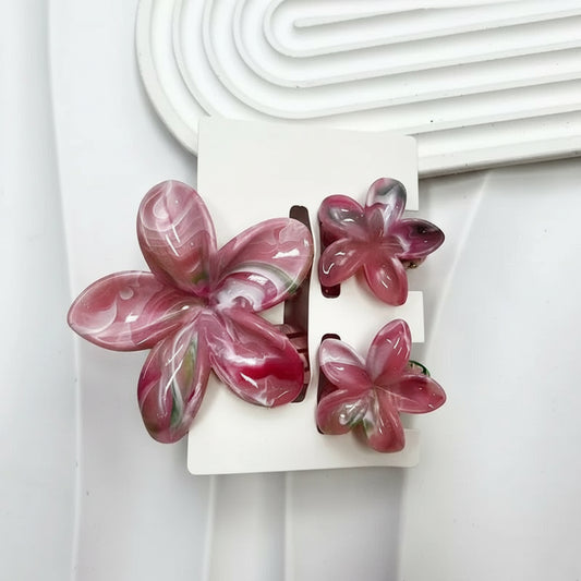 Pack de 3 Pinzas Florales en Degradé – Accesorios para Peinados y Cola de Caballo