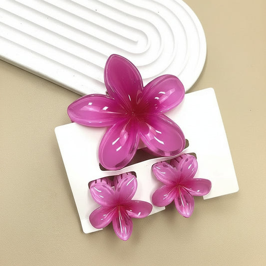 Pack de 3 Pinzas Florales en Degradé – Accesorios para Peinados y Cola de Caballo