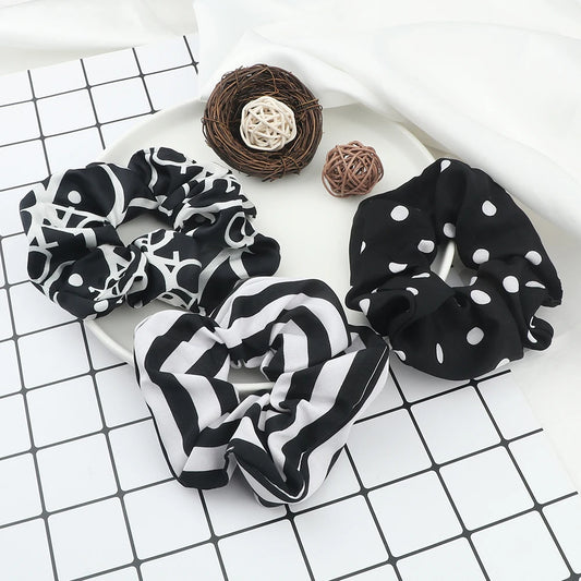 Set de 3 Scrunchies Estampados – Estilo Coreano para Peinados Elegantes