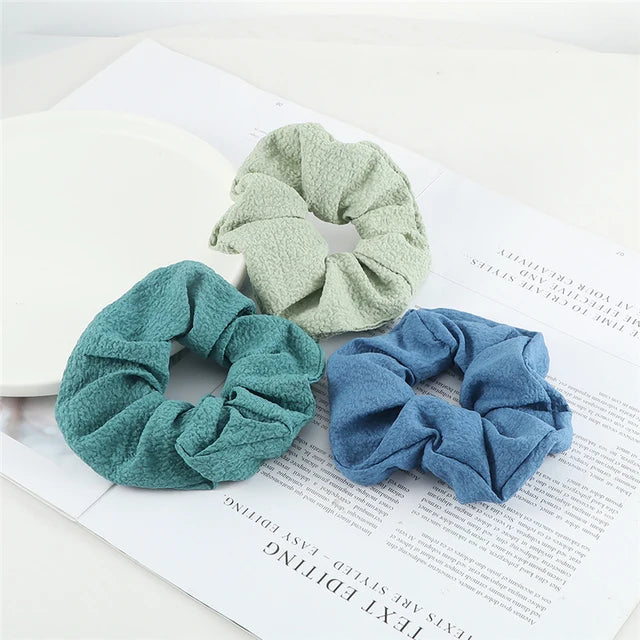 Set de 3 Scrunchies Estampados – Estilo Coreano para Peinados Elegantes