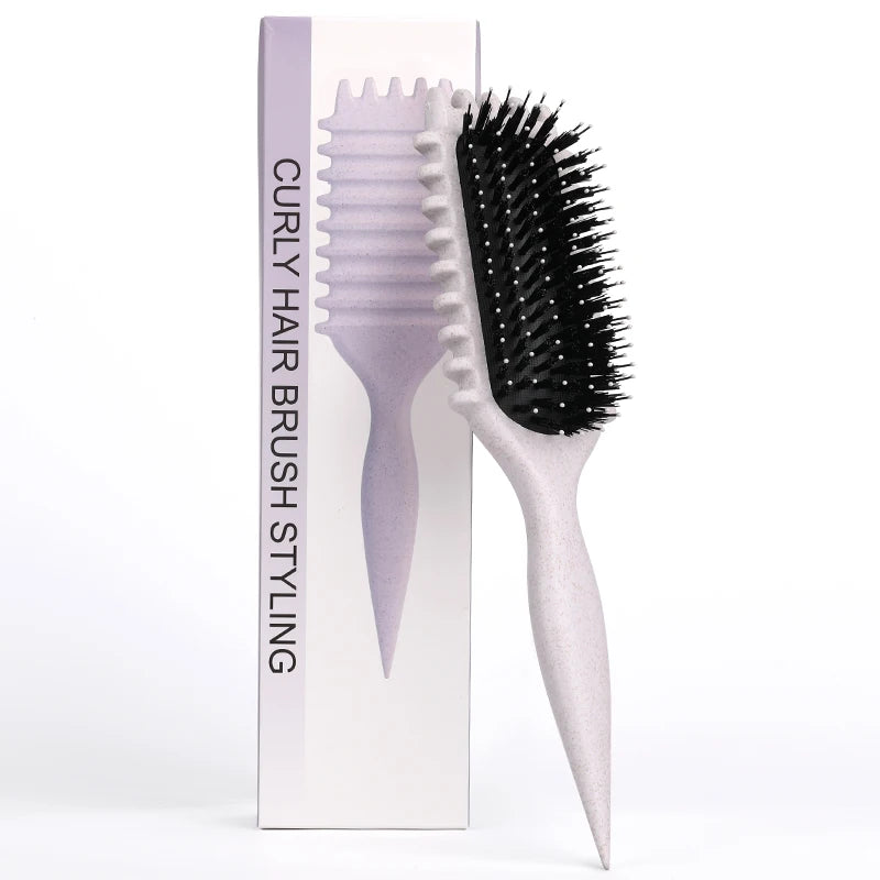 Cepillo Profesional para Cabello Rizado | Brush de Definición y Moldeado | Reduce Tirones para Hombres y Mujeres