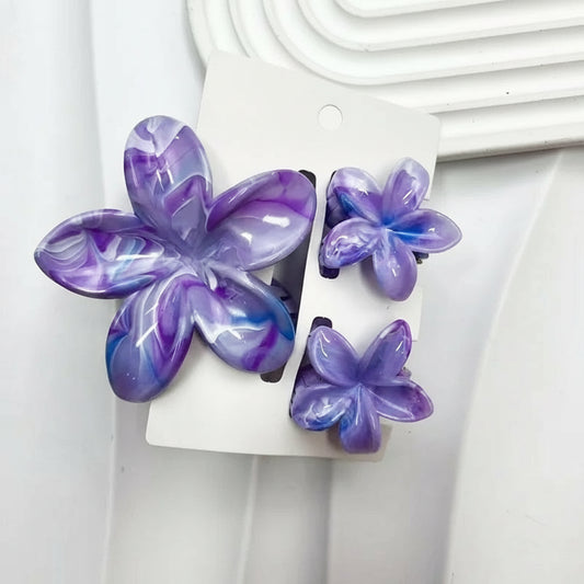 Pack de 3 Pinzas Florales en Degradé – Accesorios para Peinados y Cola de Caballo